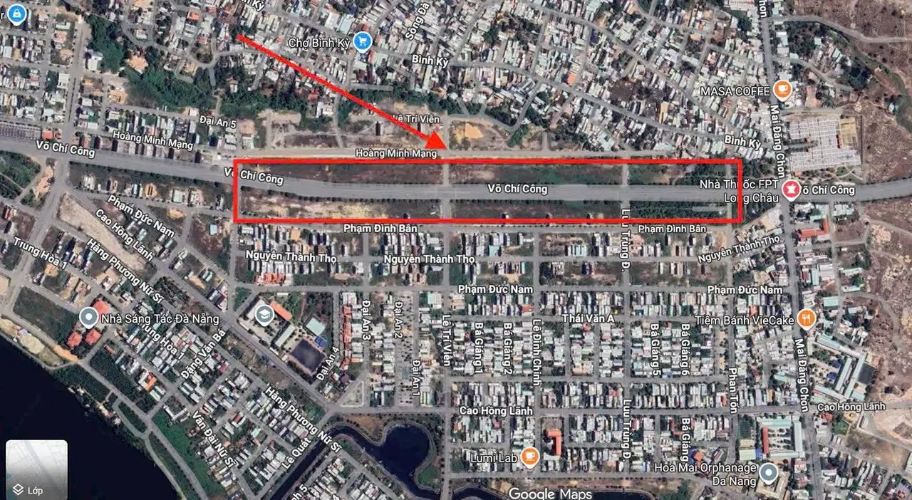 Vị trí đắc địa của 709 lô đất nền Võ Chí Công.