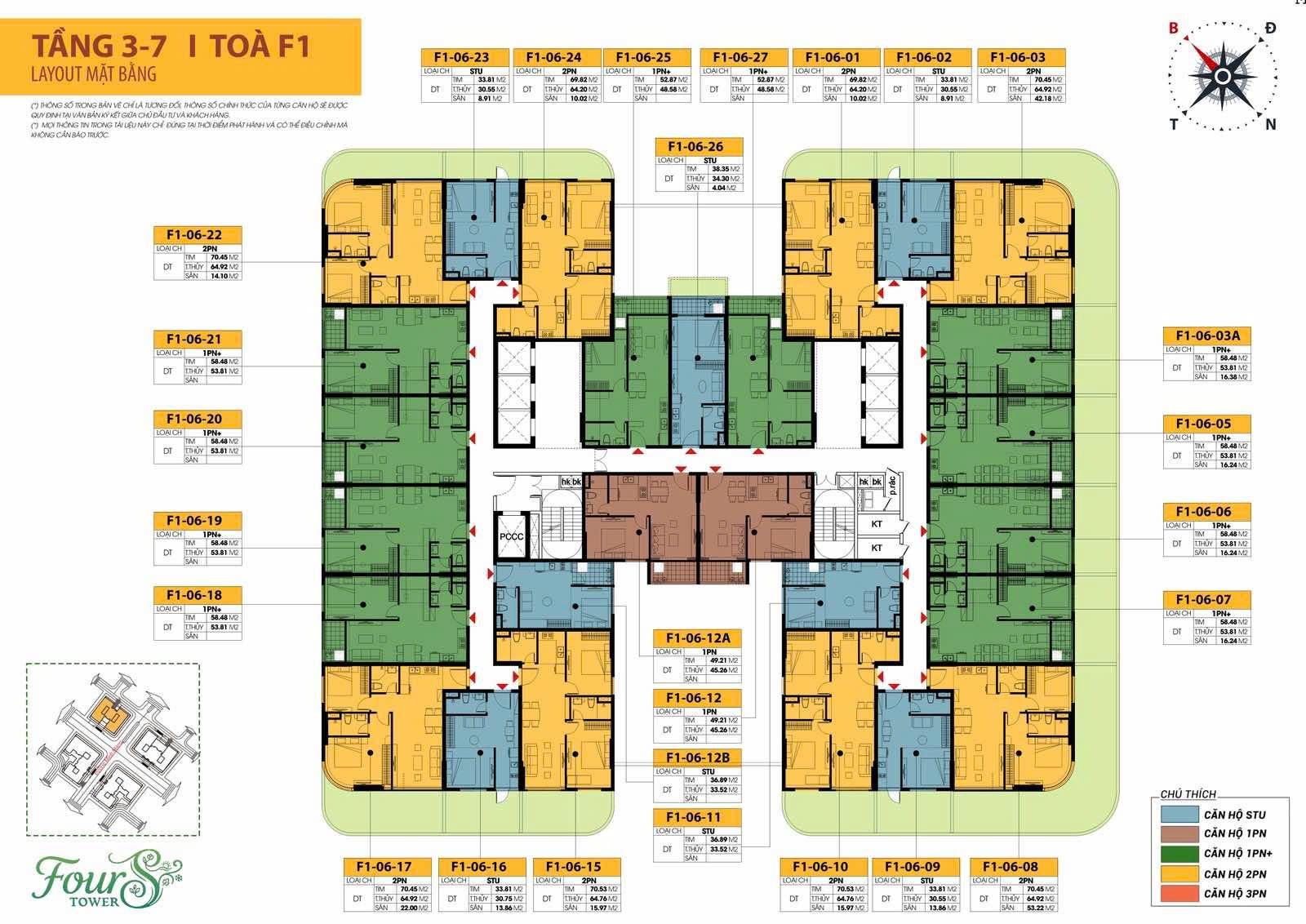 Layout căn hộ FourS Tower – Thiết kế thông minh, tối đa hóa giá trị sử dụng