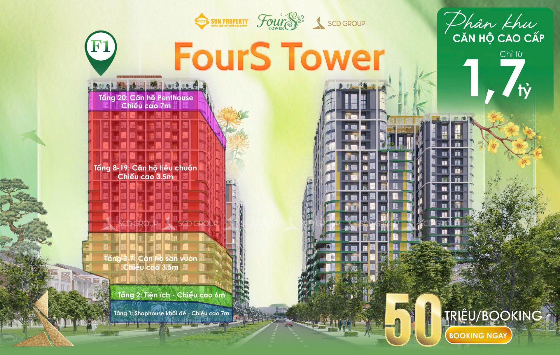 Cơ hội sở hữu FourS Tower chỉ từ 50 triệu – giữ chỗ sớm, đón đầu giá tốt.