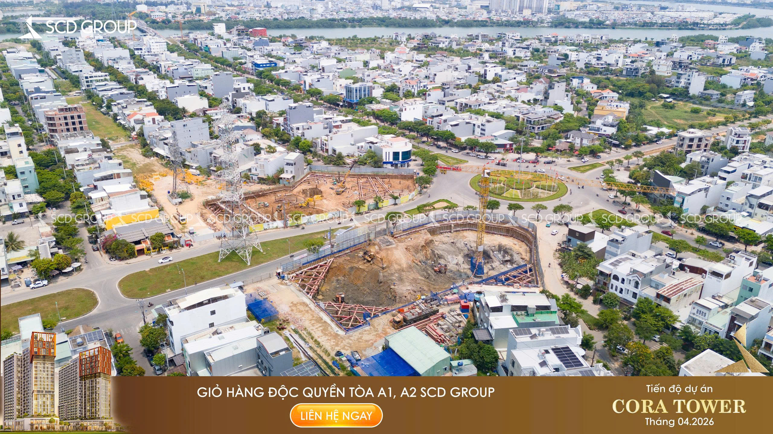 Cập nhật tiến độ Cora Tower tháng 4/2026.