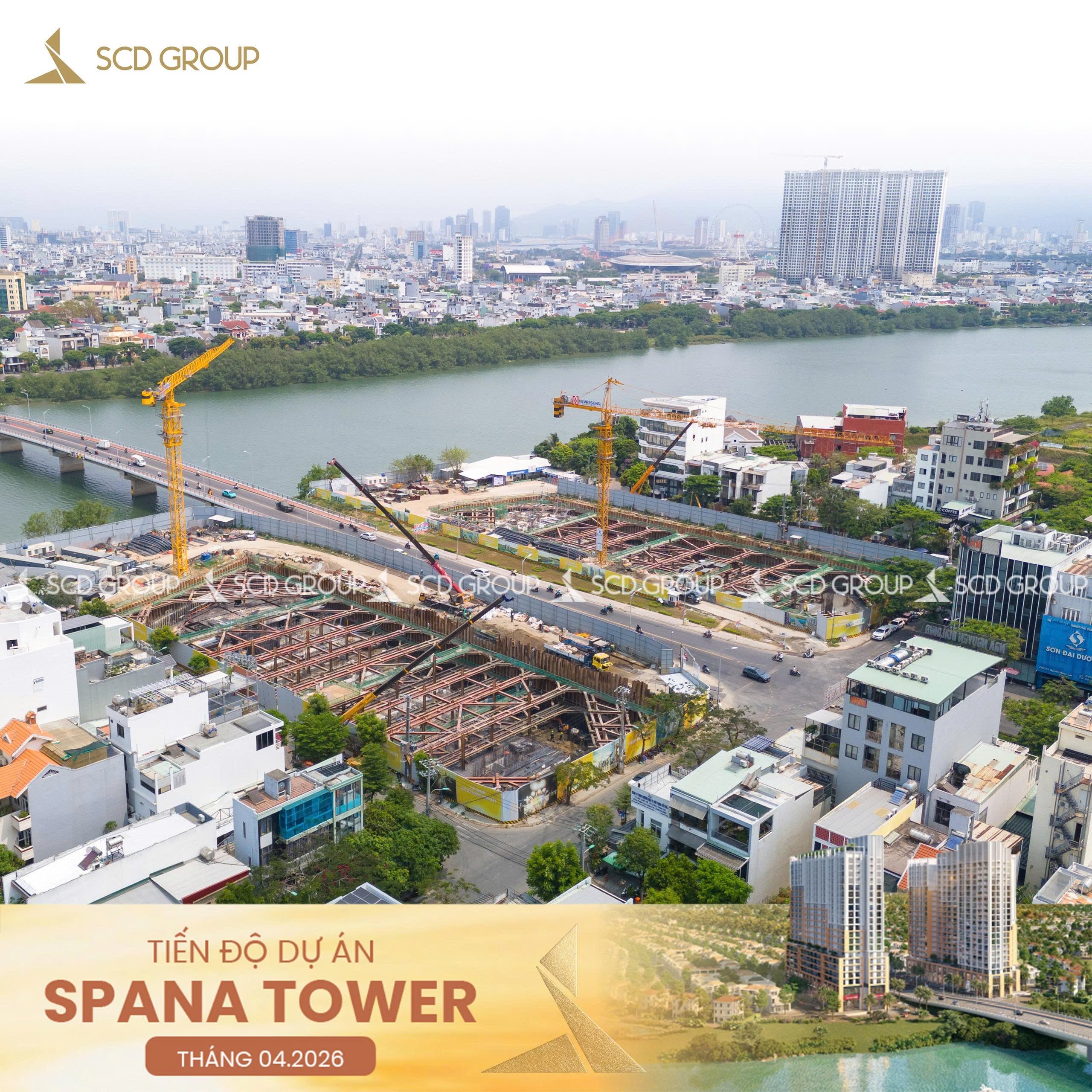 Cập nhật tiến độ Spana Tower tháng 4/2026.
