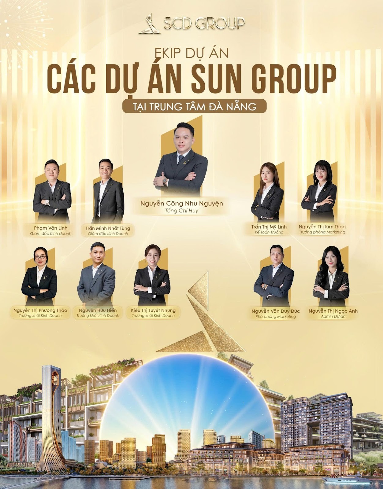 Ekip SCD Group tham gia các dự án Sun Group tại trung tâm TP Đà Nẵng 2026.