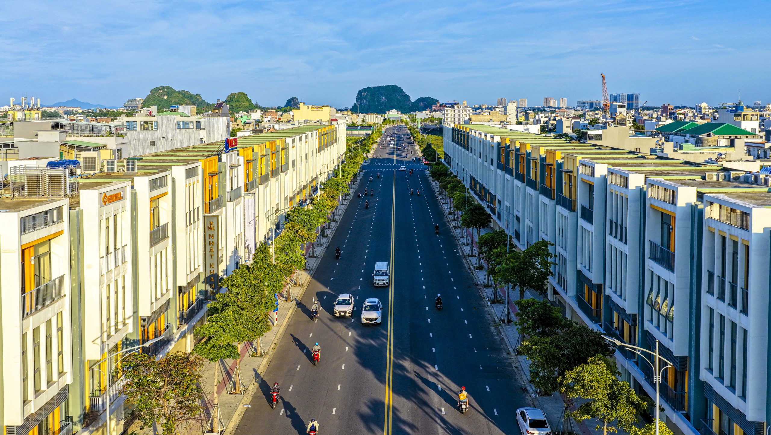 Dự án chung cư Hòa Xuân của Sun Group được kỳ vọng tạo nên chuẩn sống mới tại Đà Nẵng. Ảnh: Một gốc phố tại Hòa Xuân.