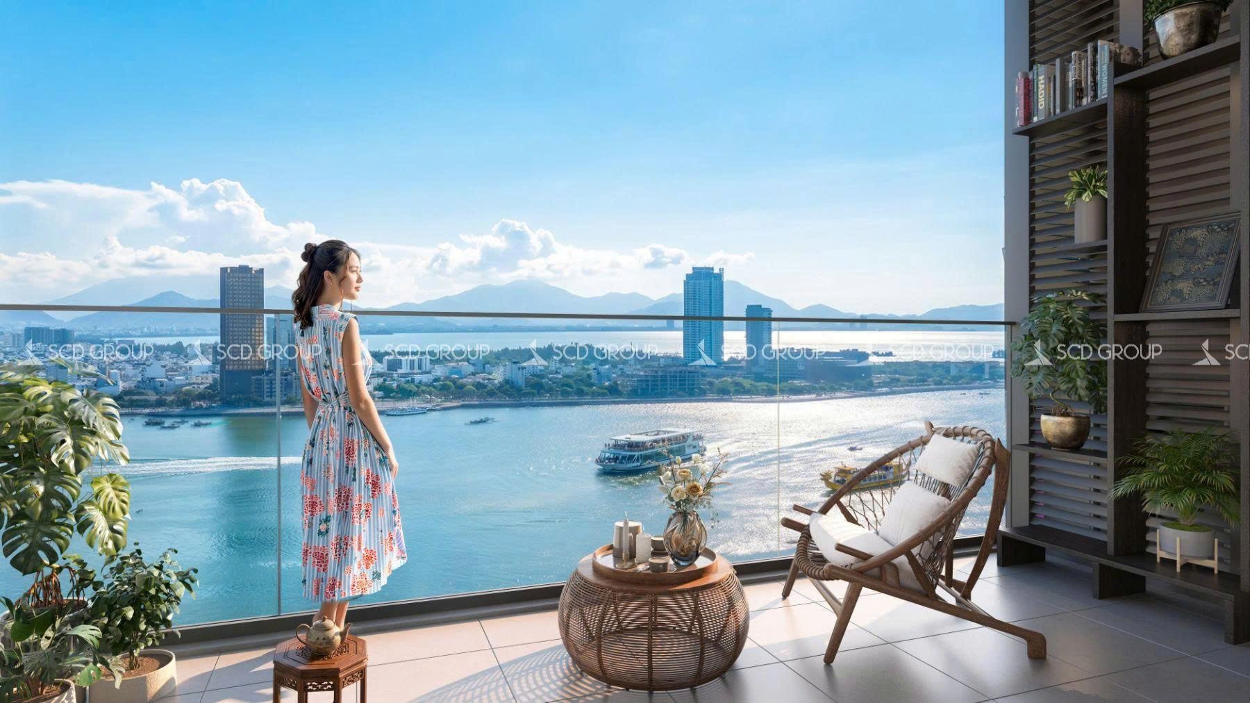 Dự án Sun Symphony 5 với tầm view vàng trực diện sông Hàn. Ảnh: Sun Property.
