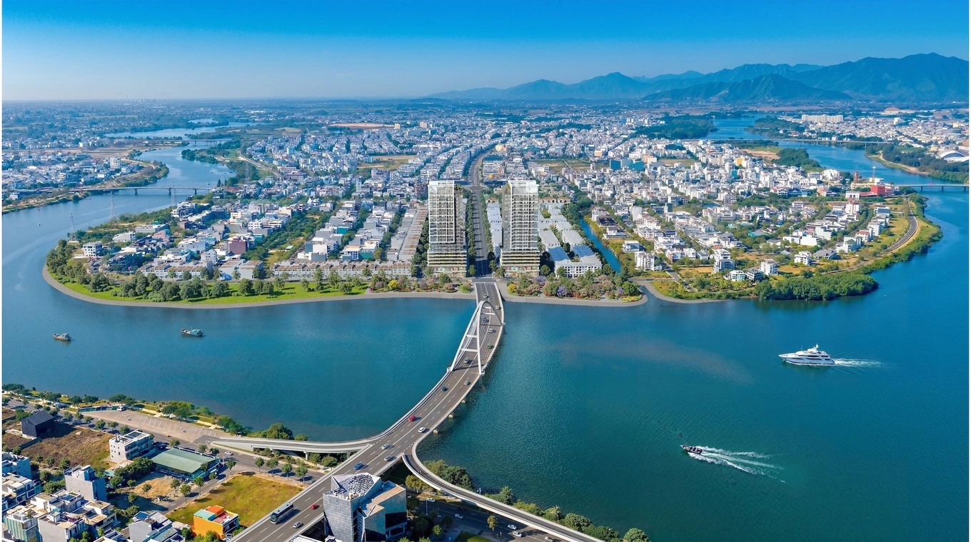 Dự án S-Light Tower tọa lạc ngay sông Hàn ngắn trọn pháo hoa DIFF. Ảnh: Sun Property.