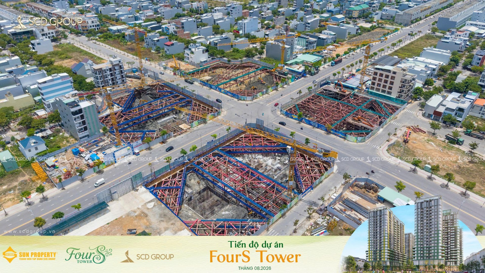 Cập nhật tiến độ FourS Tower tháng 08/2026