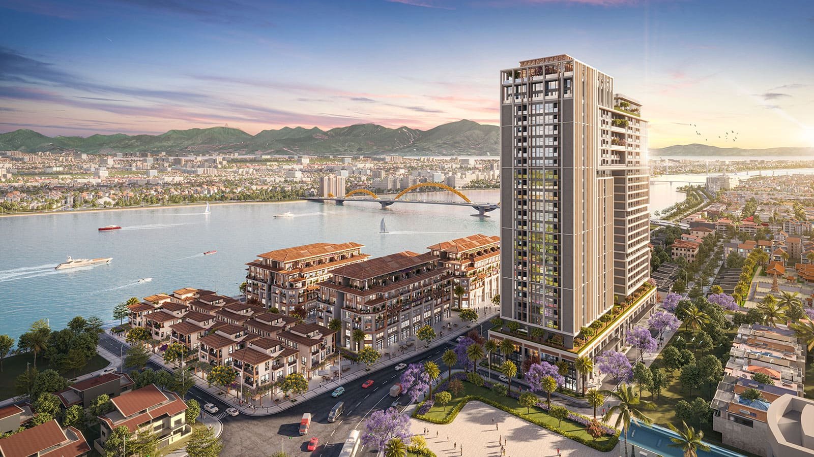 Dự án Sun Ponte Residence với tầm view trực diện sông Hàn. Ảnh: Sun Property.