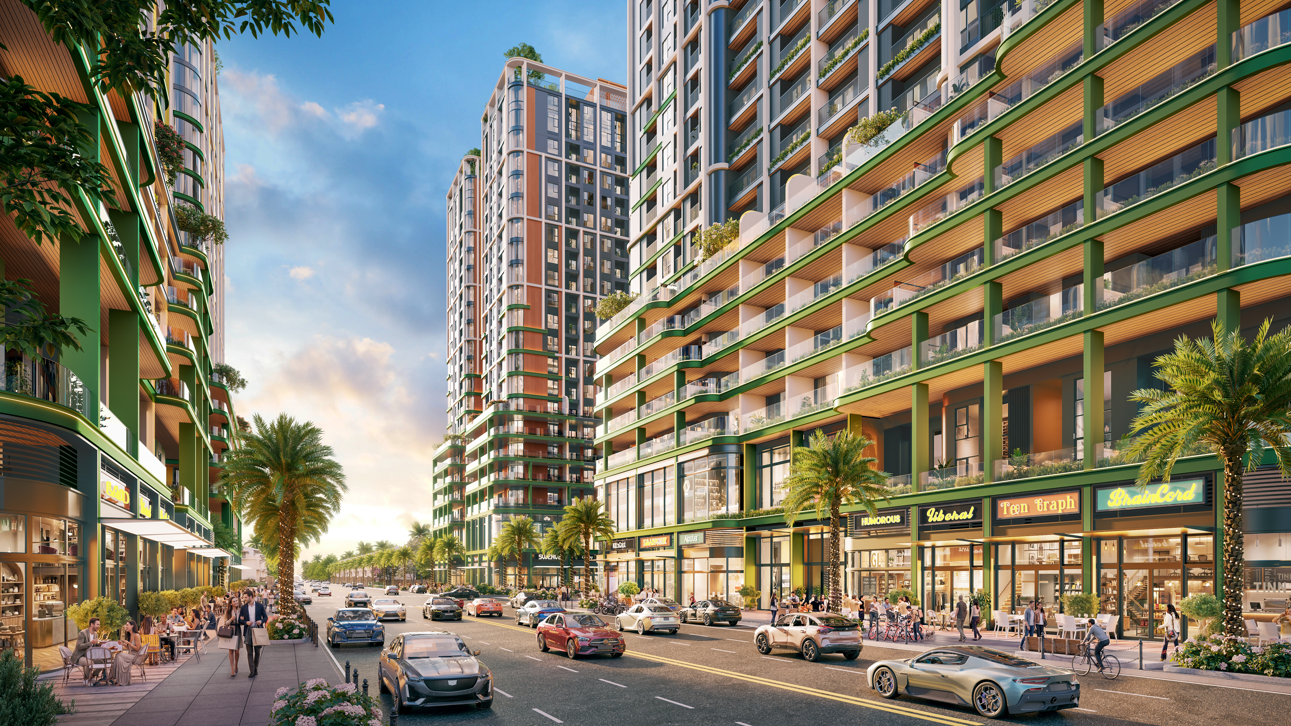 Khối đế thương mại ngay dưới chân dự án FourS Tower. Ảnh: Sun Property.