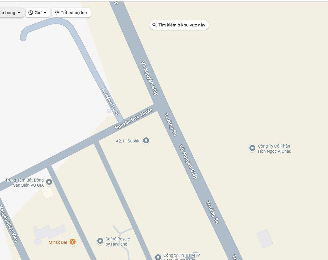 Vị trí độc tôn trên tuyến đường biển đắt giá của dự án Sun Saphia Residence.